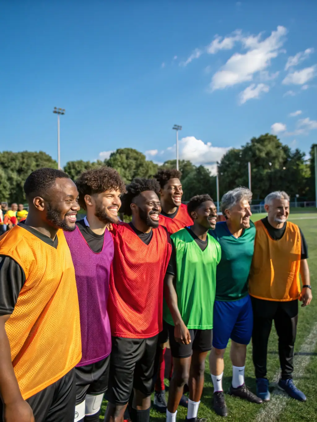 An image showcasing a community football event organized by Rochefort Football Club, highlighting inclusivity and participation from diverse age groups.